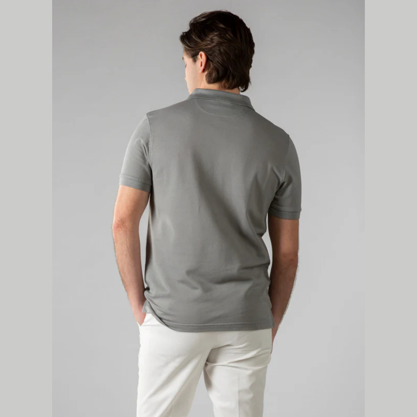 GREY COLOUR POLO REGULAR FIT UNISEX T-SHIRT