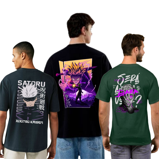 ROUND NECK GRAPHIC TSHIRTS COMBO OF 3
