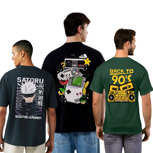 ROUND NECK GRAPHIC TSHIRTS COMBO OF 3