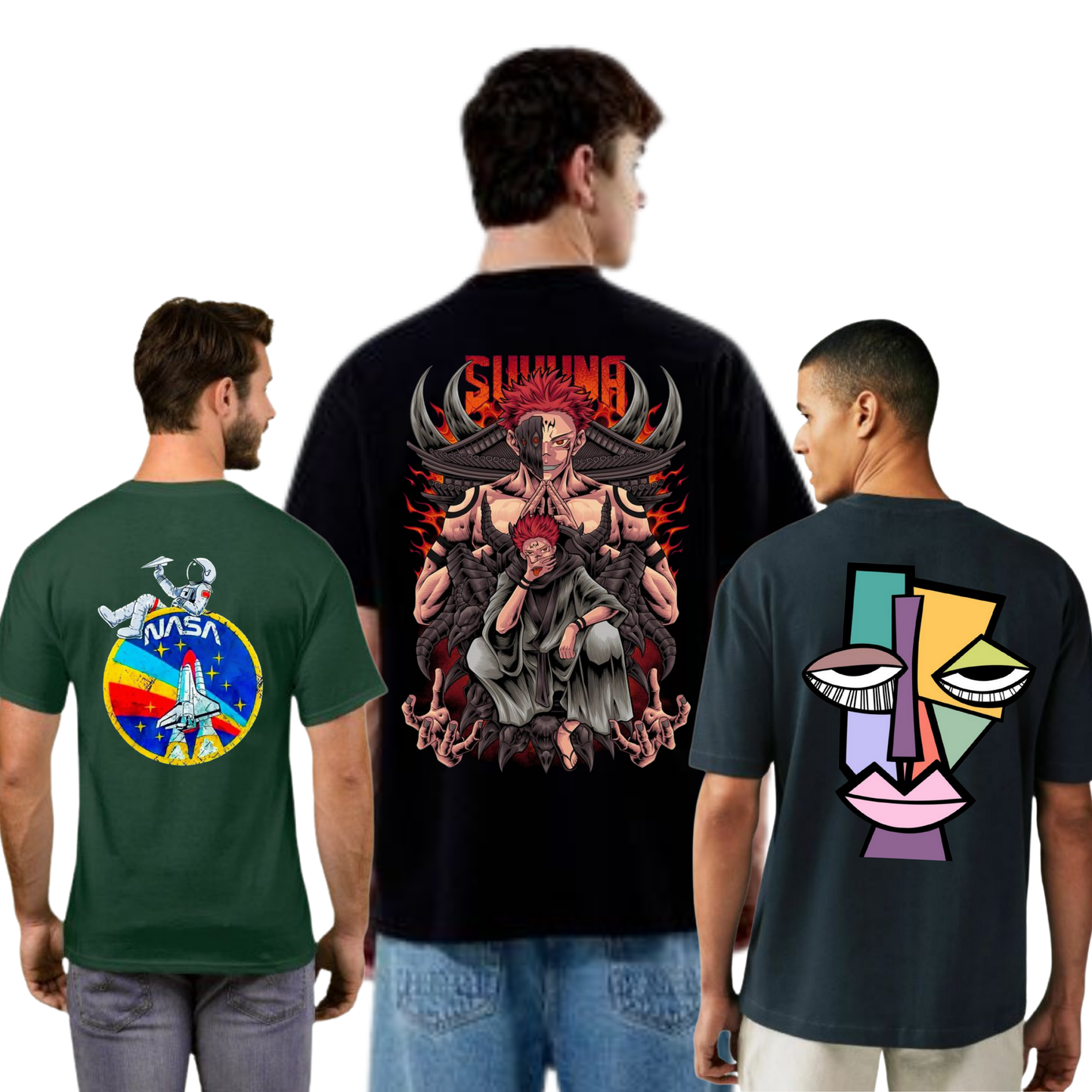 ROUND NECK GRAPHIC TSHIRTS COMBO OF 3
