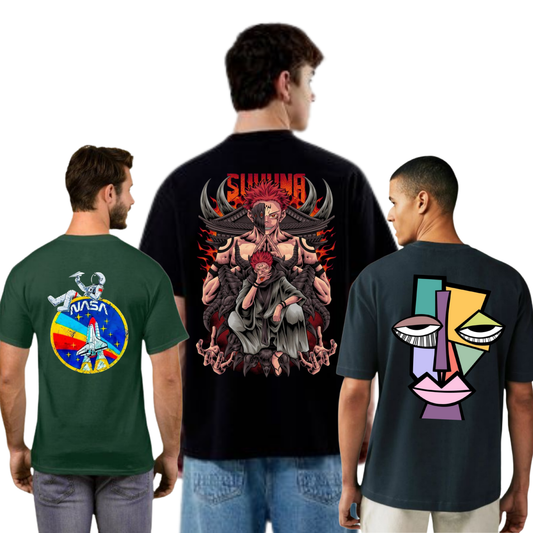 ROUND NECK GRAPHIC TSHIRTS COMBO OF 3
