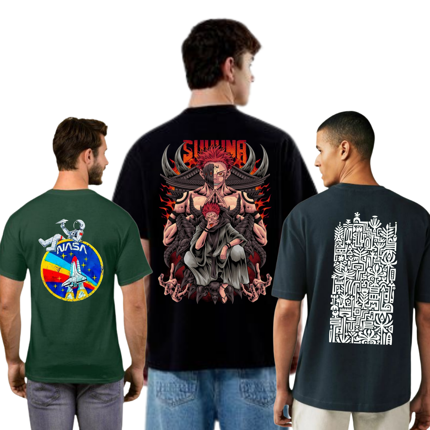 ROUND NECK GRAPHIC TSHIRTS COMBO OF 3