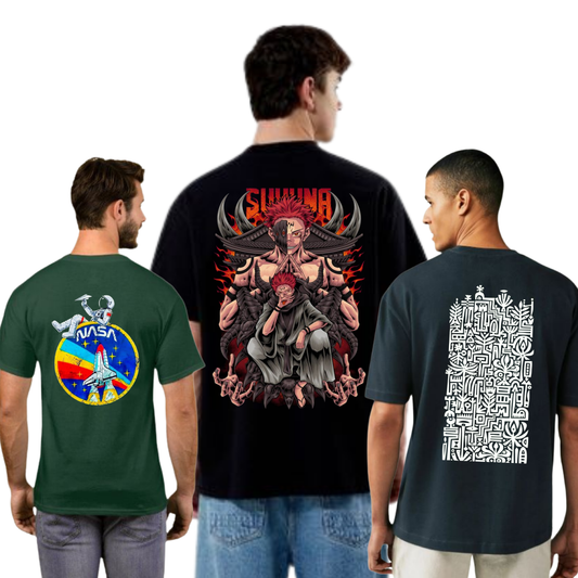 ROUND NECK GRAPHIC TSHIRTS COMBO OF 3