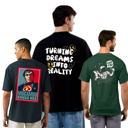 ROUND NECK GRAPHIC TSHIRTS COMBO OF 3