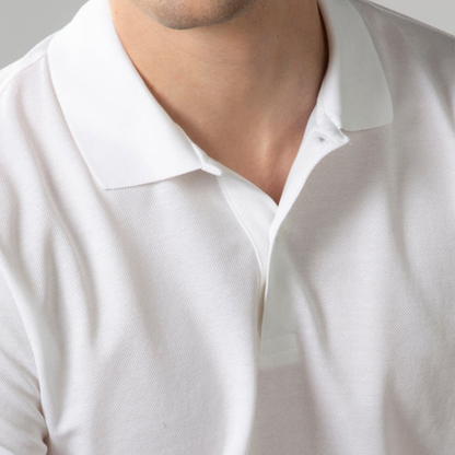 WHITE COLOUR POLO REGULAR FIT UNISEX T-SHIRT