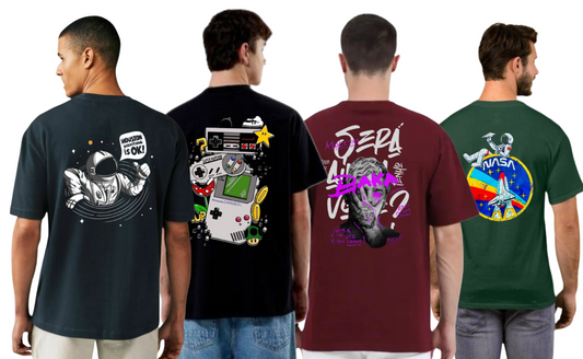 ROUND NECK GRAPHIC TSHIRTS COMBO OF 4