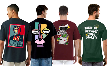 ROUND NECK GRAPHIC TSHIRTS COMBO OF 4