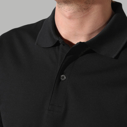 BLACK COLOUR POLO REGULAR FIT UNISEX T-SHIRT