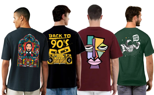 ROUND NECK GRAPHIC TSHIRTS COMBO OF 4