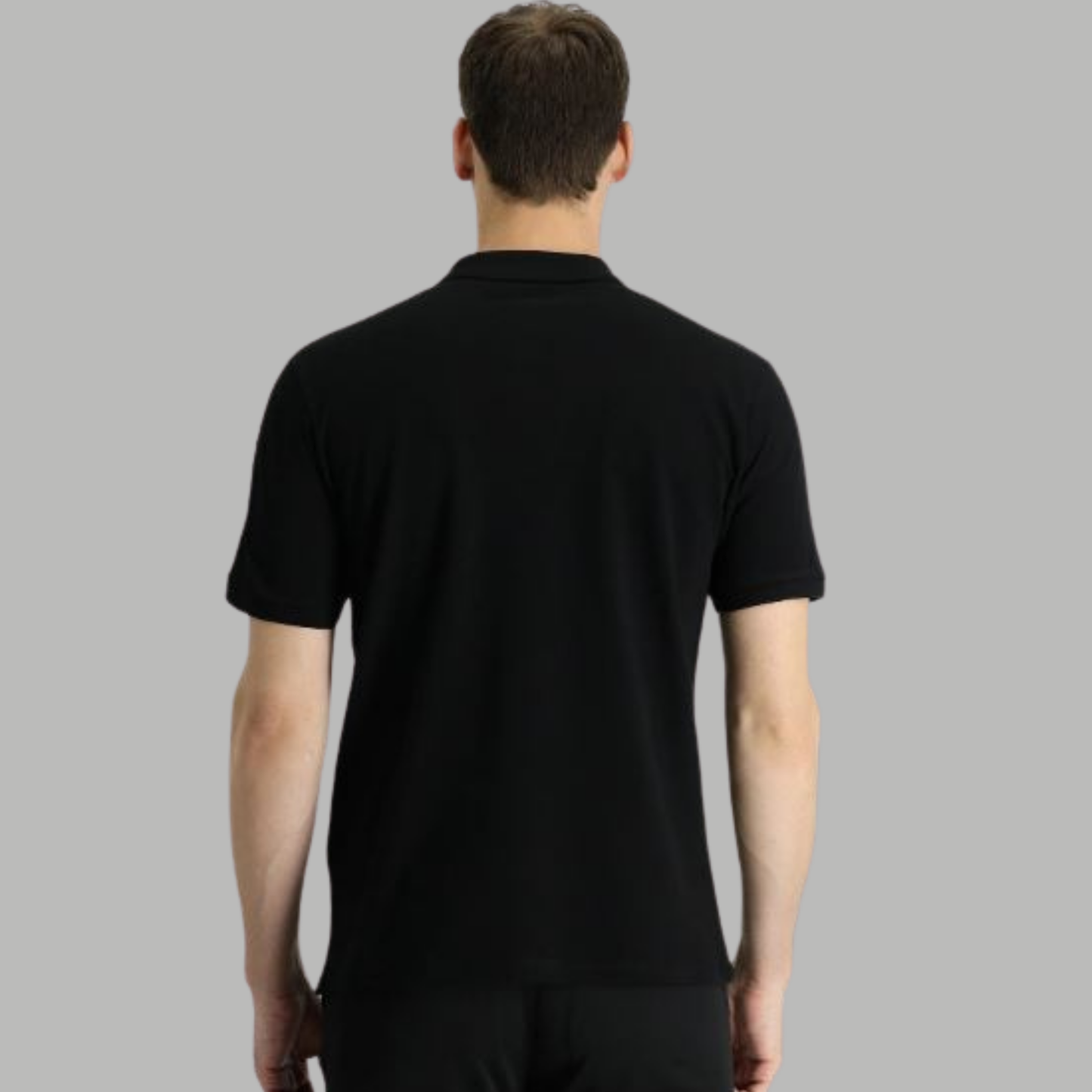 BLACK COLOUR POLO REGULAR FIT UNISEX T-SHIRT