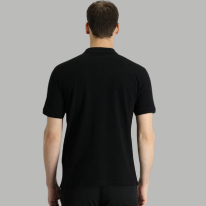 BLACK COLOUR POLO REGULAR FIT UNISEX T-SHIRT