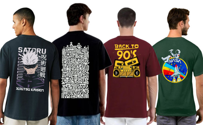 ROUND NECK GRAPHIC TSHIRTS COMBO OF 4