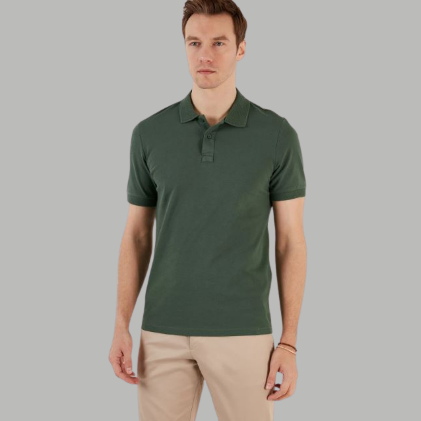 BOTTAL GREEN COLOUR POLO REGULAR FIT UNISEX T-SHIRT