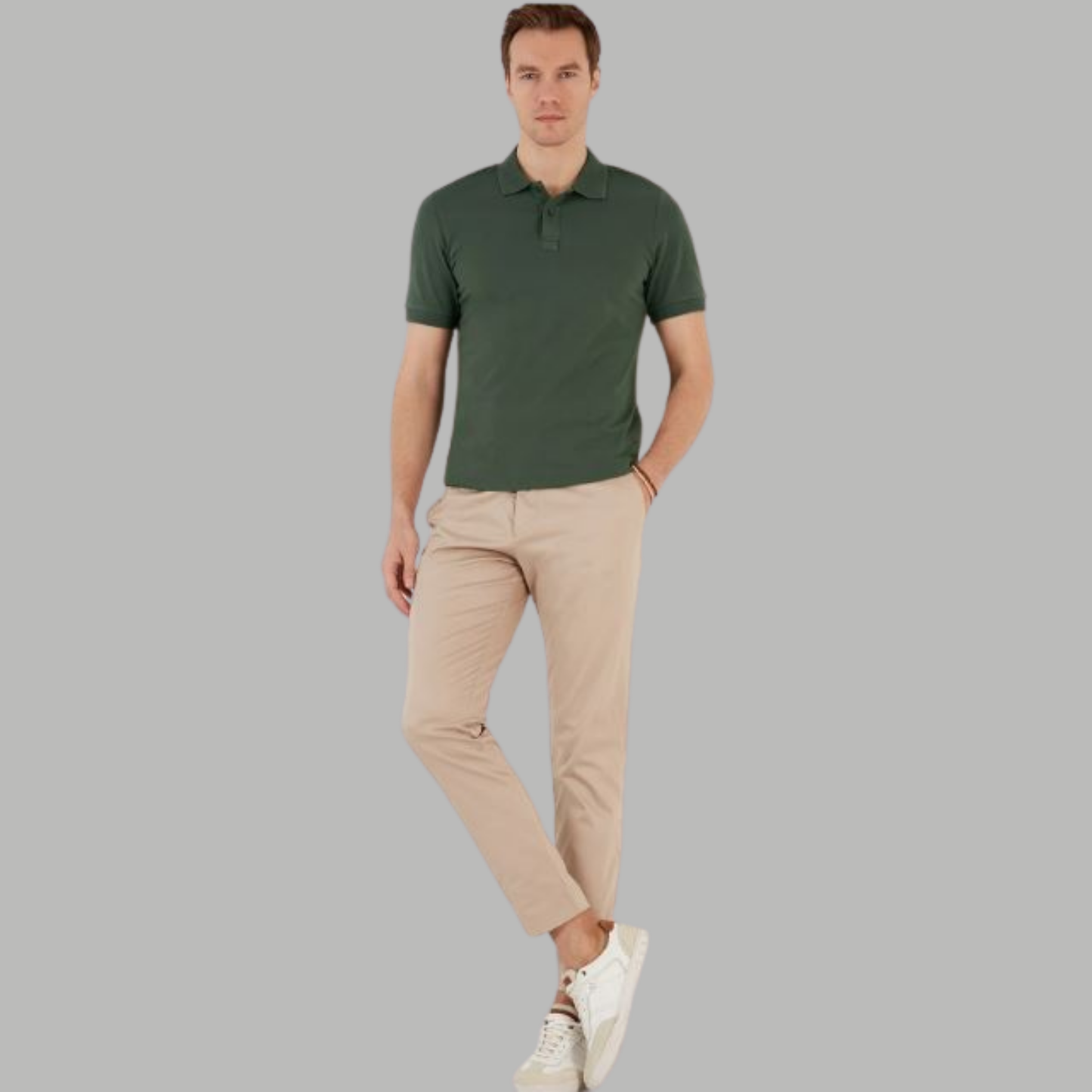 BOTTAL GREEN COLOUR POLO REGULAR FIT UNISEX T-SHIRT