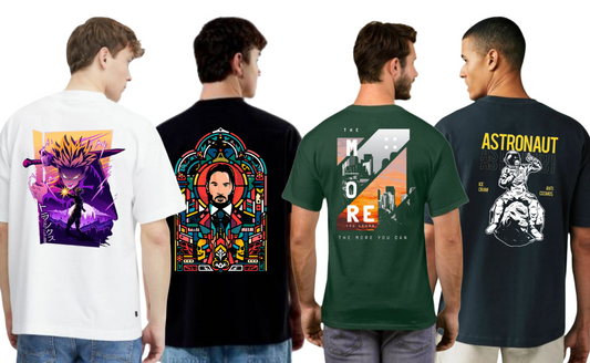 ROUND NECK GRAPHIC TSHIRTS COMBO OF 4