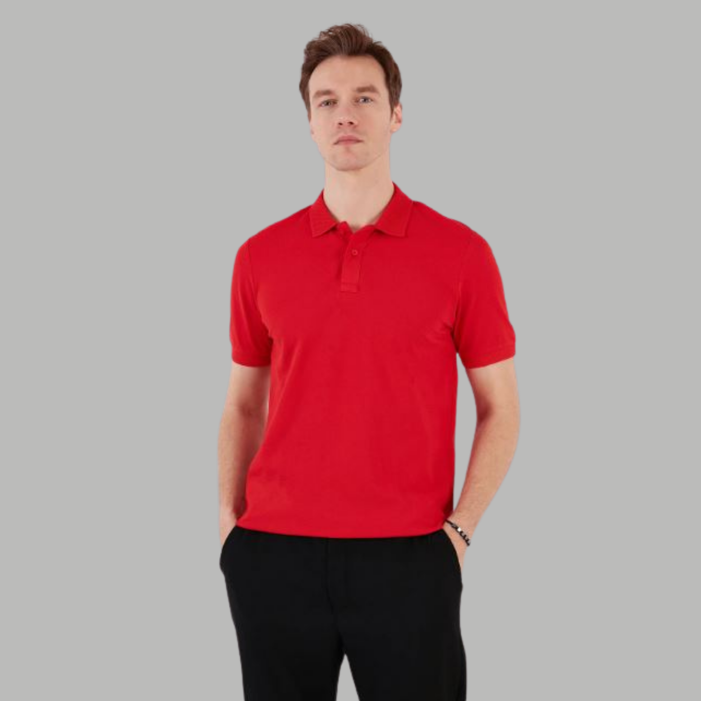 CANDY RED COLOUR POLO REGULAR FIT UNISEX T-SHIRT