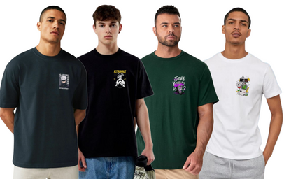 ROUND NECK GRAPHIC TSHIRTS COMBO OF 4