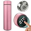 Hot & Cold Flask Bottle Temperature Display Indicator Insulated Stainless Steel Smart Water Bottle, Double Wall Vacuum Intelligent Cup, Hot and Cold Drinks,500ml(Multicolor)(PINK)