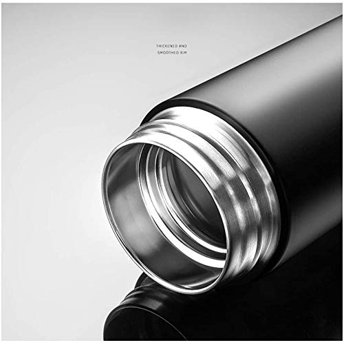 Hot & Cold Flask Bottle Temperature Display Indicator Insulated Stainless Steel Smart Water Bottle,500ml(Multicolor) (Black)