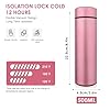 Hot & Cold Flask Bottle Temperature Display Indicator Insulated Stainless Steel Smart Water Bottle, Double Wall Vacuum Intelligent Cup, Hot and Cold Drinks,500ml(Multicolor)(PINK)