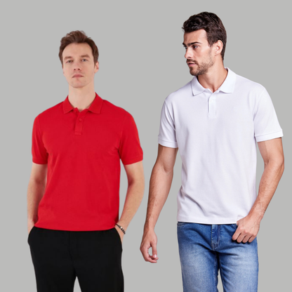 Men's Cotton Rich Polo T Shirt | Collar Tshirts | Half Sleeves | Plain (Combo Pack of 2) -Regular Fit (select any 2 )