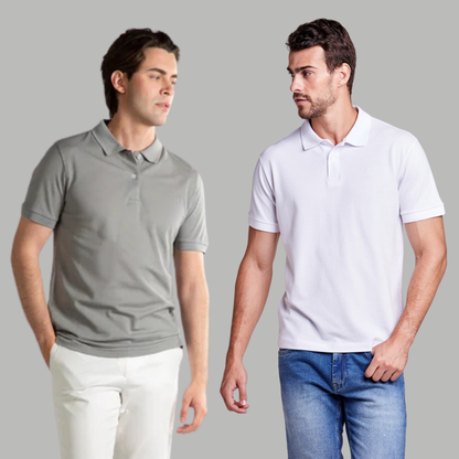 Men's Cotton Rich Polo T Shirt | Collar Tshirts | Half Sleeves | Plain (Combo Pack of 2) -Regular Fit (select any 2 )