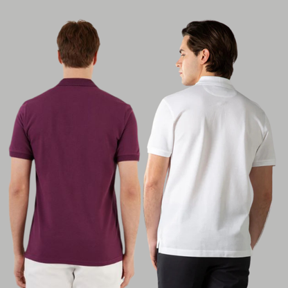 Men's Cotton Rich Polo T Shirt | Collar Tshirts | Half Sleeves | Plain (Combo Pack of 2) -Regular Fit (select any 2 )