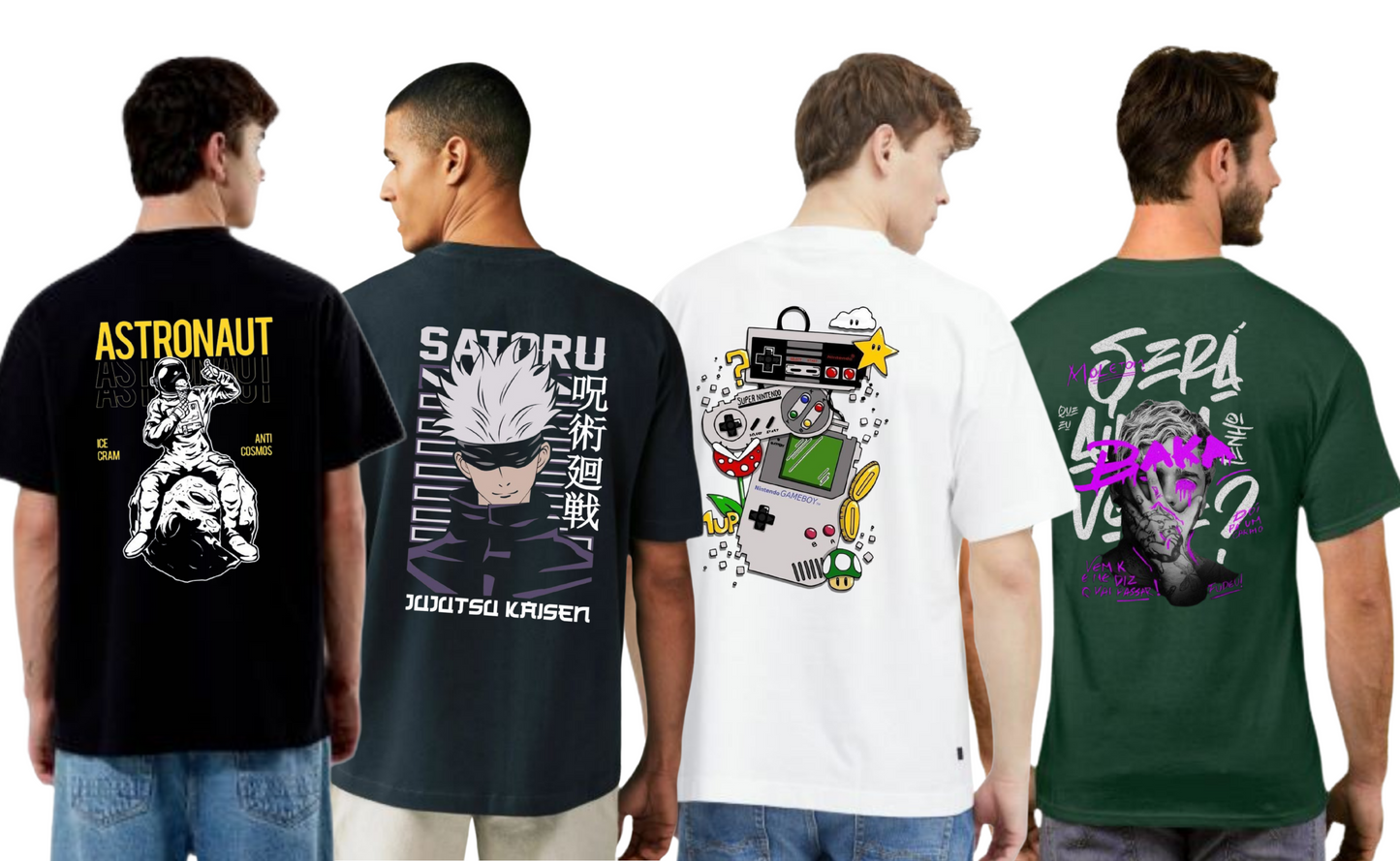 ROUND NECK GRAPHIC TSHIRTS COMBO OF 4