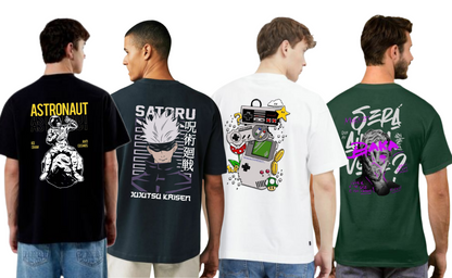 ROUND NECK GRAPHIC TSHIRTS COMBO OF 4
