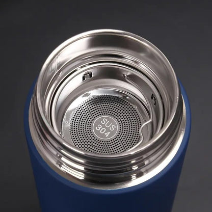 Hot & Cold Flask Bottle Temperature Display Indicator Insulated Stainless Steel Smart Water Bottle, Double Wall Vacuum Intelligent Cup, Hot and Cold Drinks,500ml(Multicolor)(BLUE)
