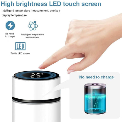 Hot & Cold Flask Bottle Temperature Display Indicator Insulated Stainless Steel Smart Water Bottle, Double Wall Vacuum Intelligent Cup, Hot and Cold Drinks,500ml(Multicolor)(WHITE)