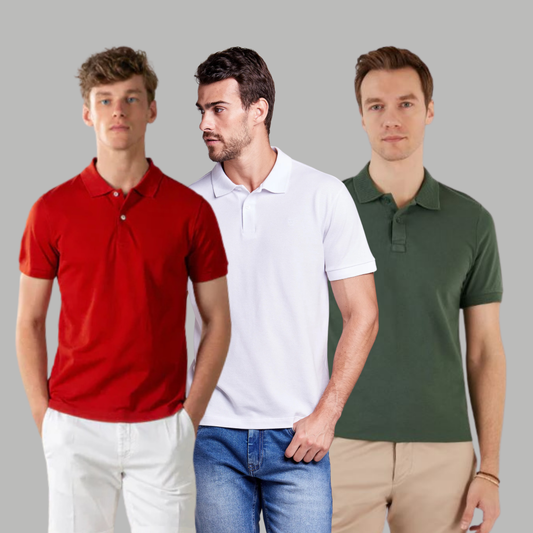 Men's Cotton Rich Polo T Shirt | Collar Tshirts | Half Sleeves | Plain (Combo Pack of 3) -Regular Fit 10