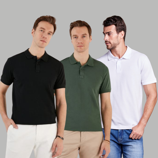 Men's Cotton Rich Polo T Shirt | Collar Tshirts | Half Sleeves | Plain (Combo Pack of 3) -Regular Fit 9