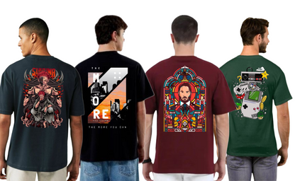 ROUND NECK GRAPHIC TSHIRTS COMBO OF 4
