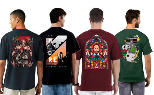 ROUND NECK GRAPHIC TSHIRTS COMBO OF 4