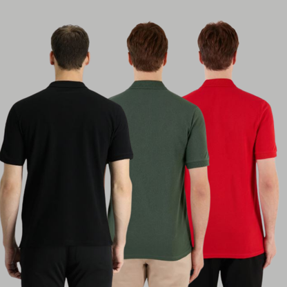 Men's Cotton Rich Polo T Shirt | Collar Tshirts | Half Sleeves | Plain (Combo Pack of 3) -Regular Fit 6
