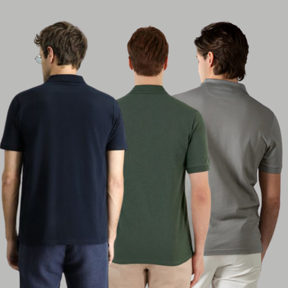 Men's Cotton Rich Polo T Shirt | Collar Tshirts | Half Sleeves | Plain (Combo Pack of 3) -Regular Fit 4