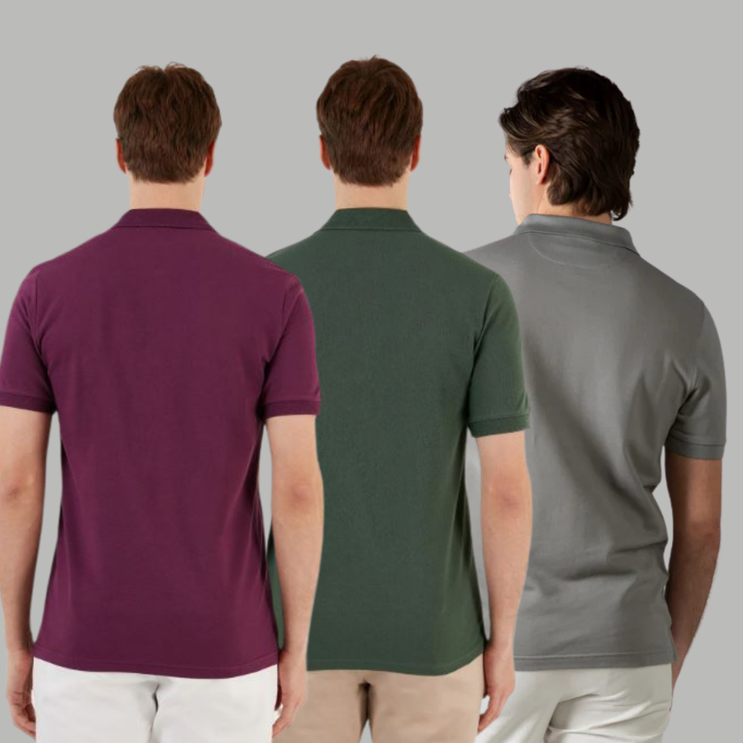 Men's Cotton Rich Polo T Shirt | Collar Tshirts | Half Sleeves | Plain (Combo Pack of 3) -Regular Fit 3