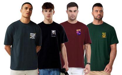 ROUND NECK GRAPHIC TSHIRTS COMBO OF 4