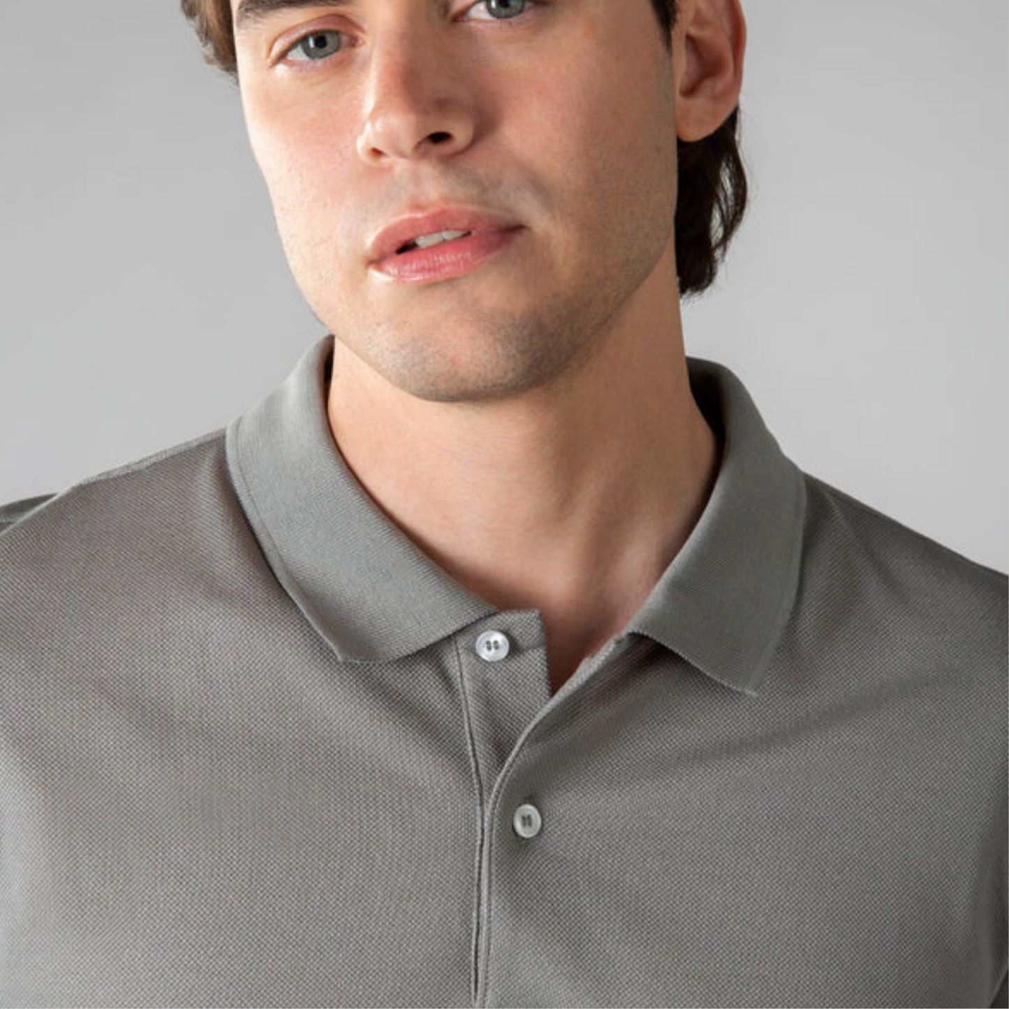 GREY COLOUR POLO REGULAR FIT UNISEX T-SHIRT