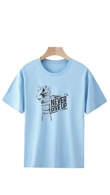 PLUS SIZE NEVER GIVE UP PRINT UNISEX T-SHIRT