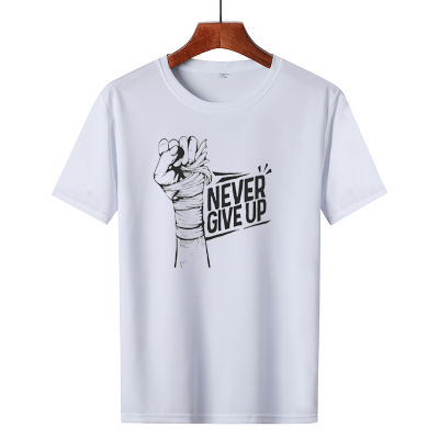 PLUS SIZE NEVER GIVE UP PRINT UNISEX T-SHIRT