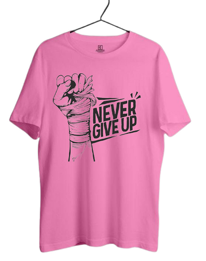 PLUS SIZE NEVER GIVE UP PRINT UNISEX T-SHIRT