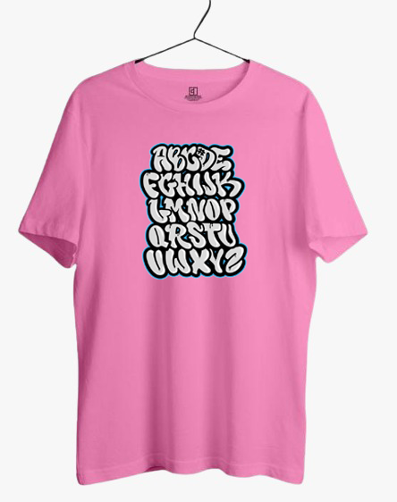 PLUS SIZE ENGLISH ALPHABETS PRINT UNISEX T-SHIRT