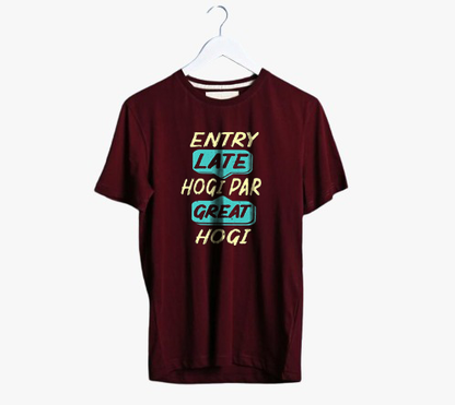 ENTRY LATE HOGI PAR GREAT HOGI PRINT UNISEX T-SHIRT