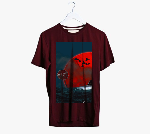 PLUS SIZE DROWNING PRINT UNISEX T-SHIRT