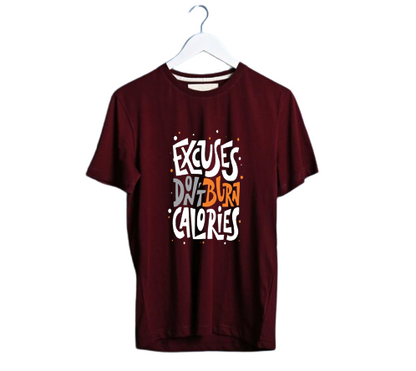 PLUS SIZE EXCUSE DON'T BURN CALORIES PRINT UNISEX T-SHIRT