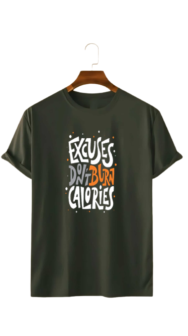 PLUS SIZE EXCUSE DON'T BURN CALORIES PRINT UNISEX T-SHIRT