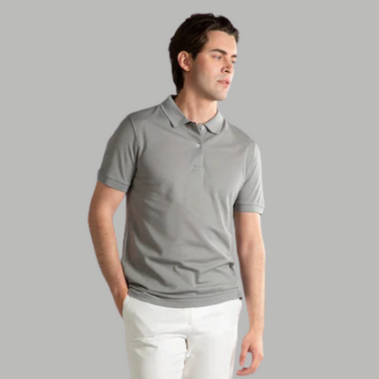 GREY COLOUR POLO REGULAR FIT UNISEX T-SHIRT