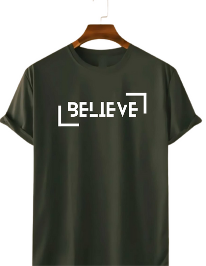PLUS SIZE BELIEVE PRINT UNISEX T-SHIRT